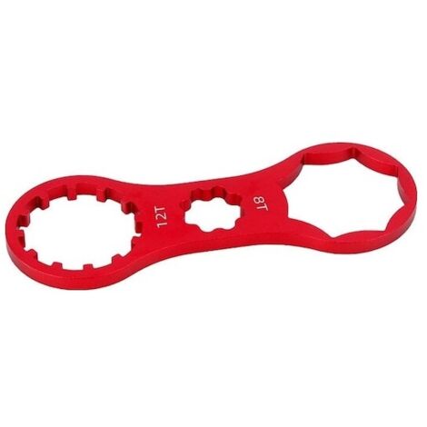 Llave de hombro para horquilla delantera de bicicleta de montaña, herramienta para reparación y desmontaje de amortiguadores Santo XCM/XCR/XCT/RST, roja, 8T-12T