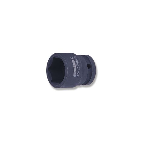 Llave de Impacto 6 Puntos 1/2 24mm CR-MO Jonnesway - Herramienta de Impacto, Alta Durabilidad, Ideal para Trabajos Pesados, Color Gris
