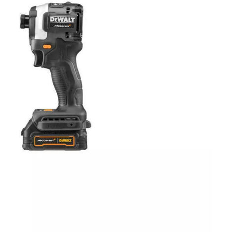 Llave de impacto a baterÍa dewalt dcf85me2gt, 18 voltios, 1/4, en diseÑo mclaren gris/negro, 2 baterÍas powerstack li-ion de 1,
