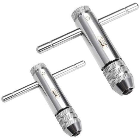 Llave de macho de trinquete KZQ PIECES, mango en T ajustable, soporte para llave de macho de trinquete, llave de macho de rosca M3-M8/M5-M12, accesorios para roscado manual