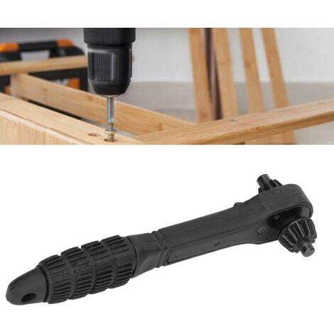 Llave de mandril multifuncional 2 en 1 de liberación rápida, fabricada en acero al carbono negro, para mandriles de taladro eléctrico universales.