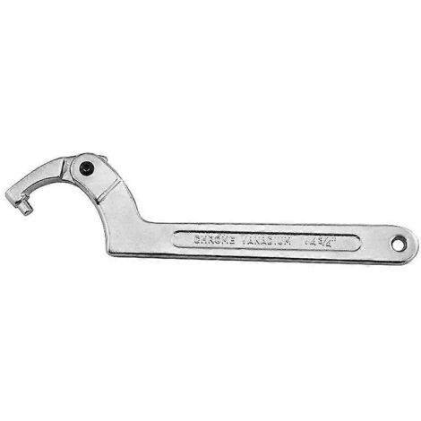 Llave de pasador articulada ajustable de 32-76 mm, color plata, para extraer tuercas y casquillos, herramienta mecánica.