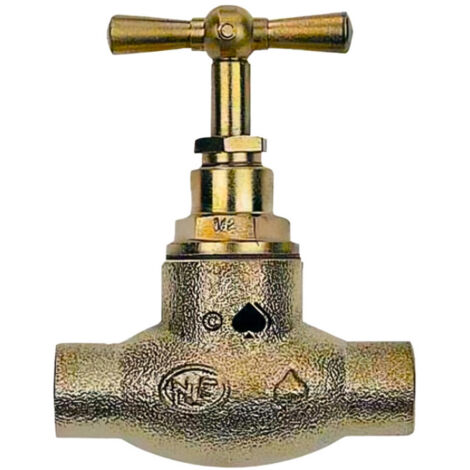 Llave de paso de cobre para soldar de 12 mm sin desagüe