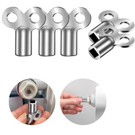Llave de purga de radiador, 5 llaves de purga cuadradas plateadas, llave de purga universal, llave de radiador de aluminio compacta para muchos radiadores  Llave de calefacción central