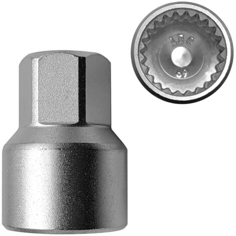 Llave de repuesto para tuerca de bloqueo de rueda Porsche, adaptador de vaso para tuerca de bloqueo de rueda de pared delgada 69, herramienta para extraer la tuerca de bloqueo de rueda