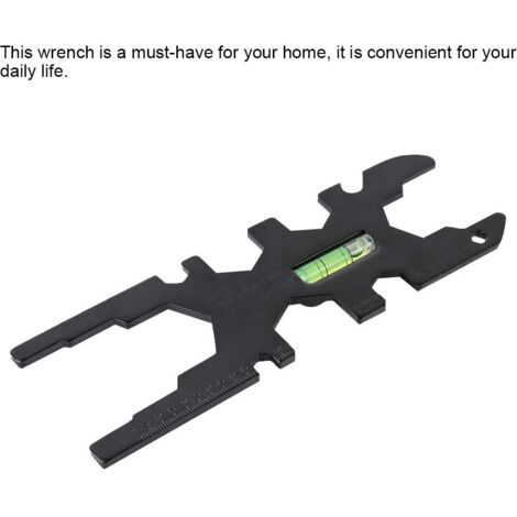 Llave de rodillo multifuncional para instalaciones de fontanería – Llave de montaje para accesorios y válvulas – Acero polimérico negro 45 – Multifuncional para bañeras y lavabos – Llave de mano ergon