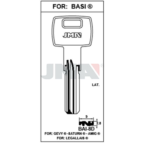 Llave de seguridad de latón BAI-8D