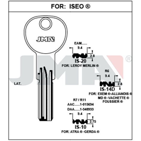 Llave de seguridad de latón IS-14D