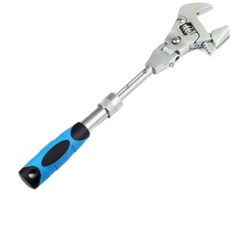 Llave de trinquete ajustable con cabezal flexible de 10 pulgadas, llave de trinquete ajustable multifunción que puede girar y doblar 180 grados.