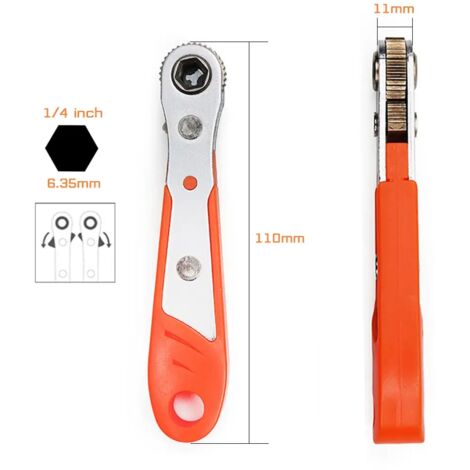 Llave de trinquete de 1/4 de pulgada, mini llave de tubo de liberación rápida, herramienta doméstica, llave de reparación de mango, destornillador para automóvil, vehículo, Opción 1