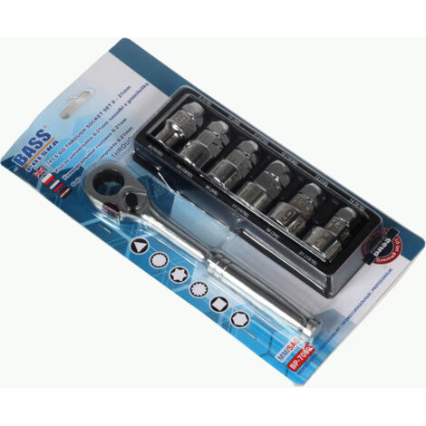 Llave de trinquete universal con vasos de 8-21 mm