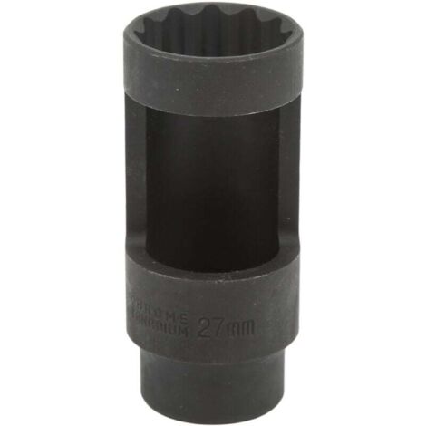 Llave de tubo para inyector diésel de 1/2 pulgada (27 mm), 12 puntas, acero al cromo vanadio, universal para automóviles