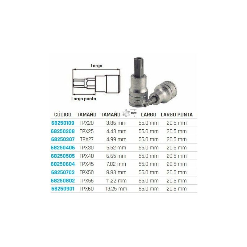 

Llaves de vaso TX 1/2 Acabado mate 68250109 | TPX20