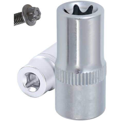 Llave de vaso 1/4" corto TORX, medida E5