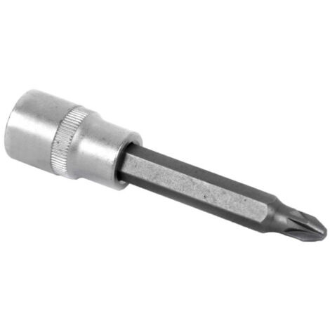 Llave de vaso de 1/2 en acero al cromo vanadio de alta calidad Con punta larga Pozidriv 2 y 3 PZ-2