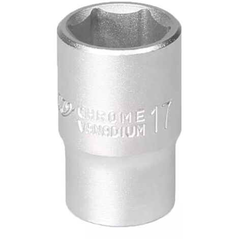 Llave de vaso de 1/2 pulgada, 6 ángulos, 17 mm, acero cromo-vanadio CRV