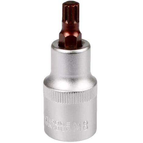 LLAVE DE VASO DE 1/2 PULGADA, ESTRIADO M8, ACERO CRV
