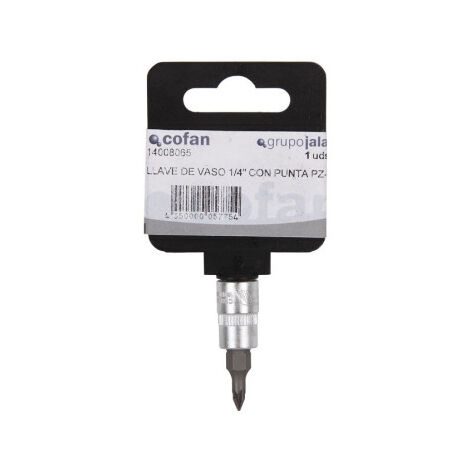 Llave de vaso de 1/4 y 3/8 en acero al cromo vanadio de alta calidad Con punta Pozidriv                                                     PZ-1                      1/4"