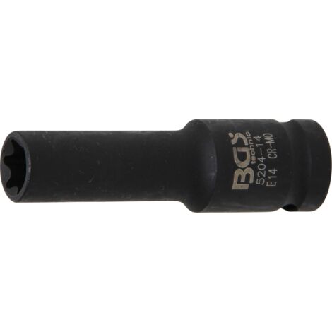Llave de vaso de impacto E-Torx, larga  entrada 12,5 mm (1/2")  E14