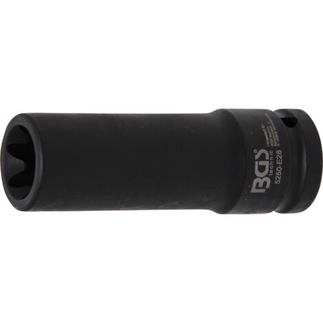 Llave de vaso de impacto E-Torx, larga  entrada 20 mm (3/4")  E28