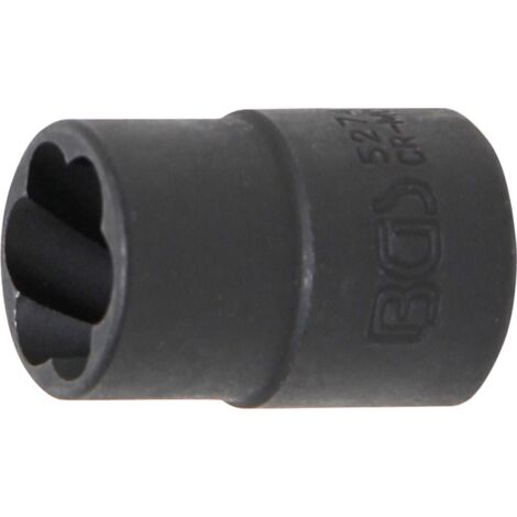 Llave de vaso de perfil en espiral / extractor de tornillos  entrada 10 mm (3/8")  14 mm