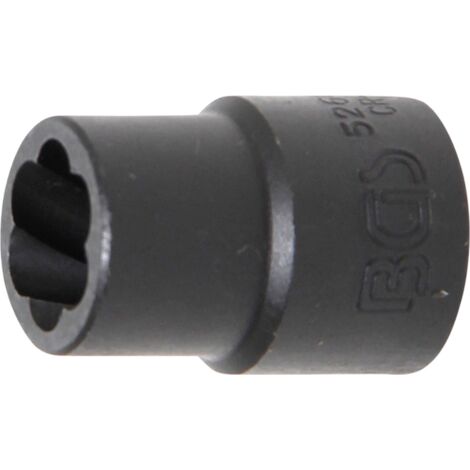 Llave de vaso de perfil en espiral / extractor de tornillos  entrada 12,5 mm (1/2")  13 mm