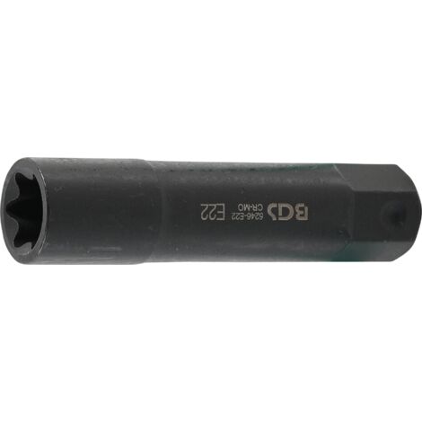 Llave de vaso E-Torx, extra larga  entrada 22 mm  E22