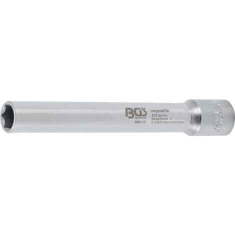 Llave de vaso hexagonal, extra largas  propulsión cuadrado interior 10 mm (3/8“)  10 mm