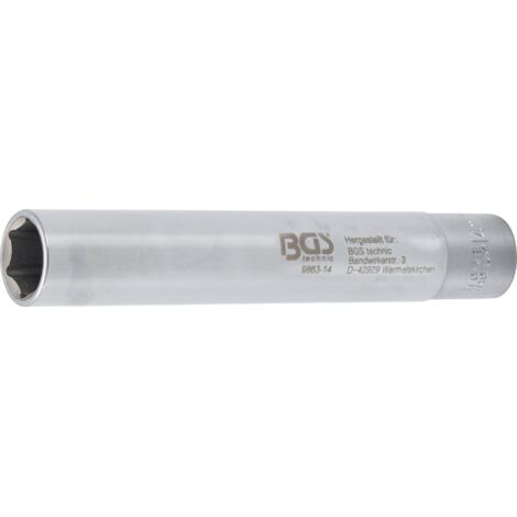 Llave de vaso hexagonal, extra largas  propulsión cuadrado interior 10 mm (3/8“)  14 mm