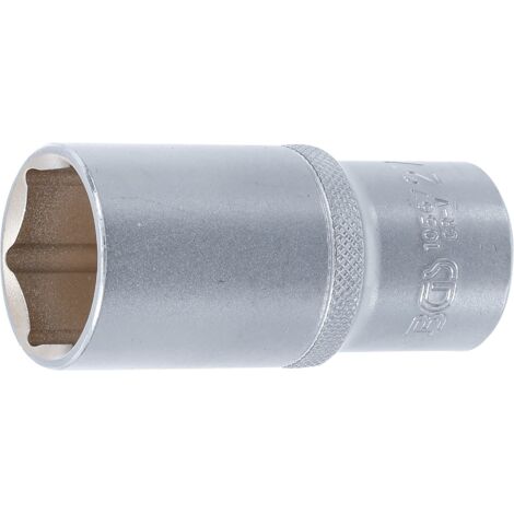 Llave de vaso hexagonal, larga  entrada 12,5 mm (1/2")  27 mm