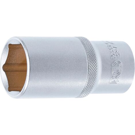 Llave de vaso hexagonal, larga  entrada 12,5 mm (1/2")  28 mm