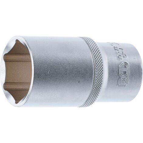 Llave de vaso hexagonal, larga  entrada 12,5 mm (1/2")  32 mm