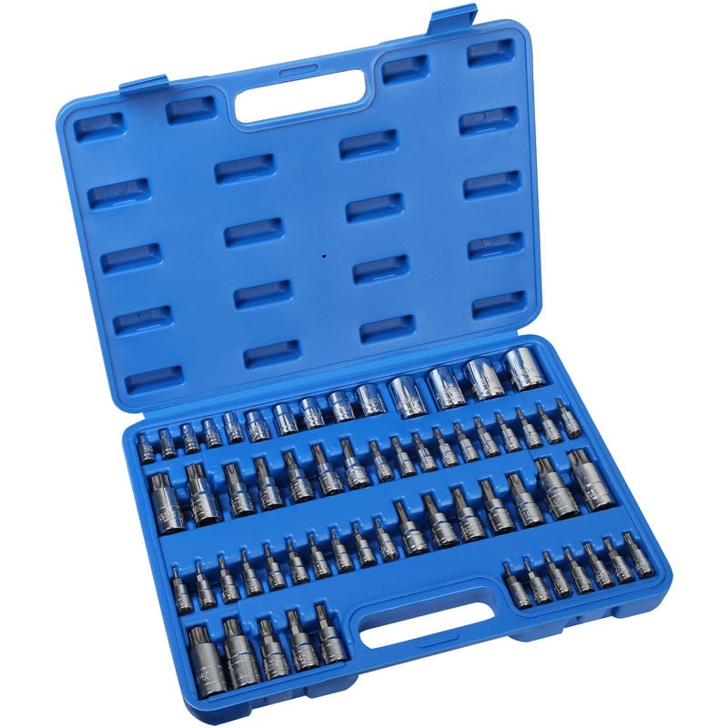 

Llave de vaso interior hexagonal Set 60 vasos Accionamiento ¼' 6,3mm, 3/8' 9,5mm, ½' 12,7mm CV-acero