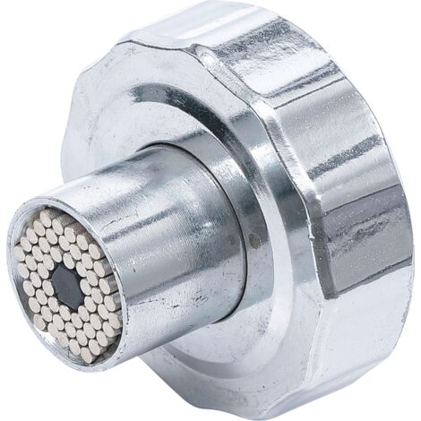 Llave de vaso multimedida con función de mango giratorio de carraca, reversible 7 - 19 mm