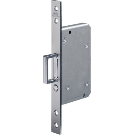 Llave embutida para puerta corredera.0393 STA plata ktg.20 / 55mm con muelle y llave de desbloqueo BKS