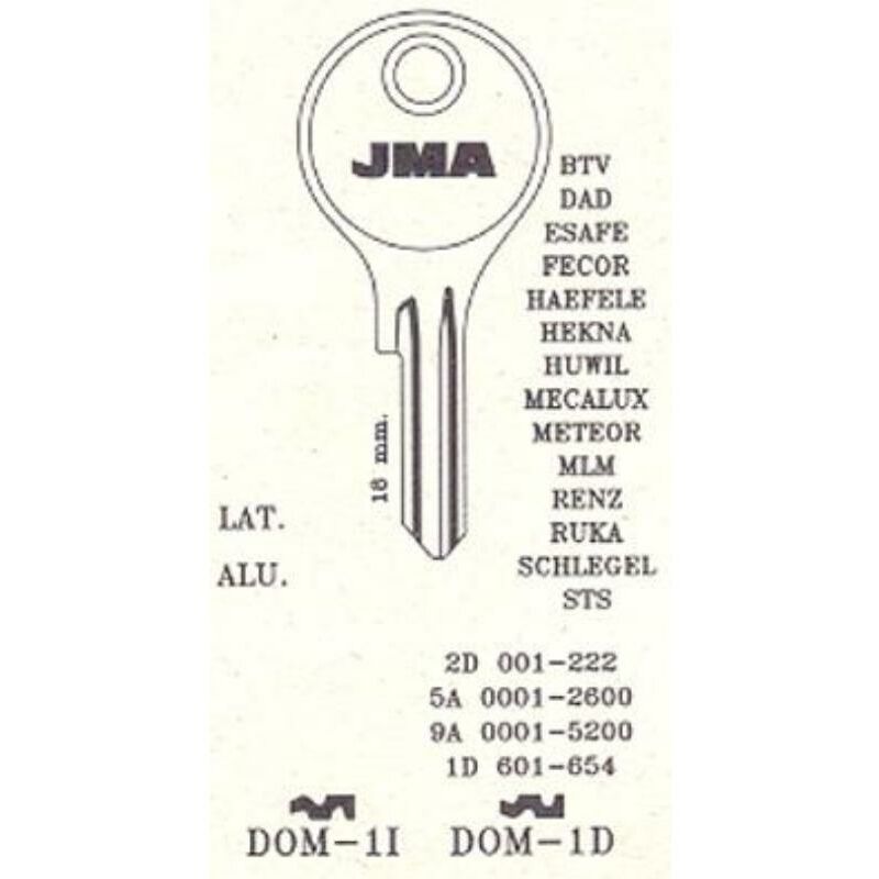 

llaves jma tipo b mod dom- 1i (caja 50 unidades) - Mibricotienda