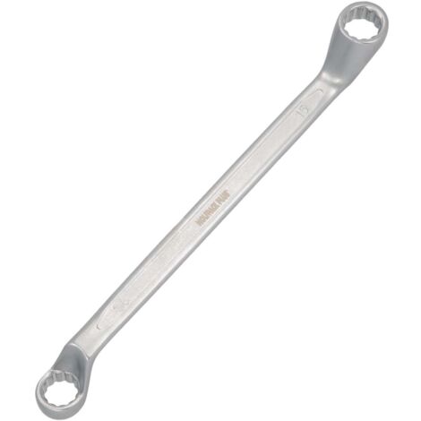 Llave Estrella Acodada Plus Acero Cromo Vanadio 14x15 DIN 838. Llave Doble Boca Acodada, Llave Fija Estrella Acodada