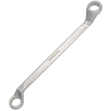 llave estrella acodada plus acero cromo vanadio 18x19 din 838. llave doble boca acodada, llave fija estrella acodada