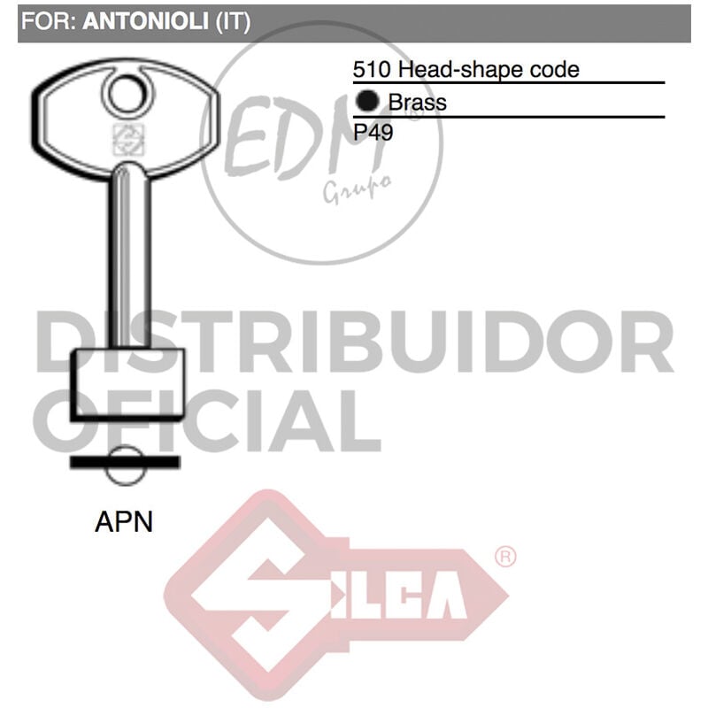 Silca - E3/12589 llave gorja apn antonioli