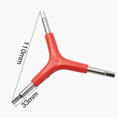 Llave hexagonal de 3 vías en forma de Y de 4/5/6 mm, herramienta de reparación para bicicletas de montaña y de carretera, color rojo