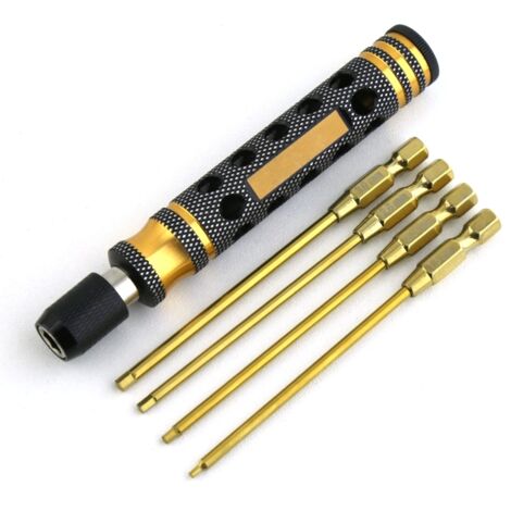 Llave hexagonal de cambio rápido (1,5/2,0/2,5/3,0 mm) para destornillador, caja de tornillos de repuesto para coche teledirigido, vehículo oruga SCX10 y barco.