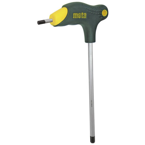 Llave Hexagonal En T Cromo Vanadio Punta Imantada 6x150mm Anticorrosión Mango Bimaterial Mota