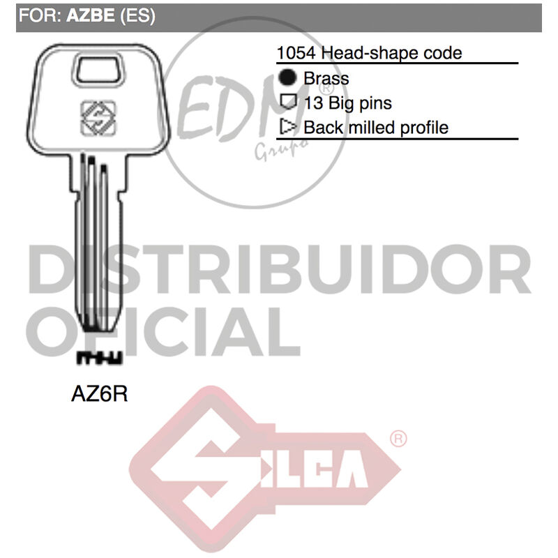 Silca - E3/12431 llave laton AZ6R azbe