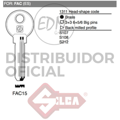LLAVE LATON FAC15 FAC