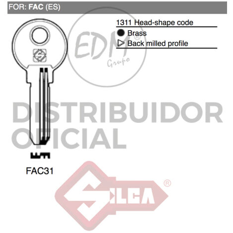 LLAVE LATON FAC31 FAC