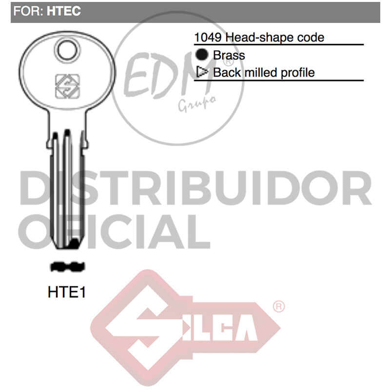 Silca - E3/12187 llave laton HTE1 htec