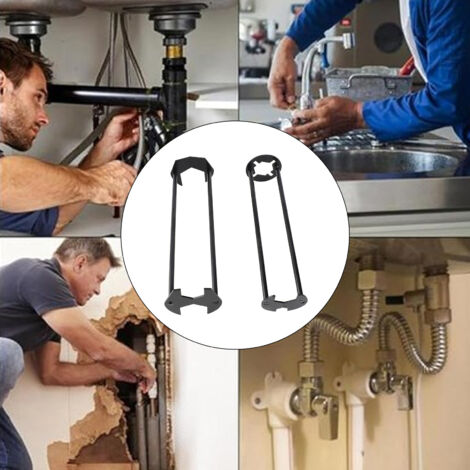 Llave multifuncional de dos piezas de hierro fundido Mano M1 para lavabos, ideal para espacios reducidos en baños y cocinas.