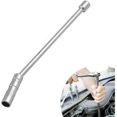Llave para bujías de 14 mm, llave magnética giratoria de 360° para bujías, llave para bujías de 14 mm, llave para bujías de 12 puntas, para reparación de automóviles.