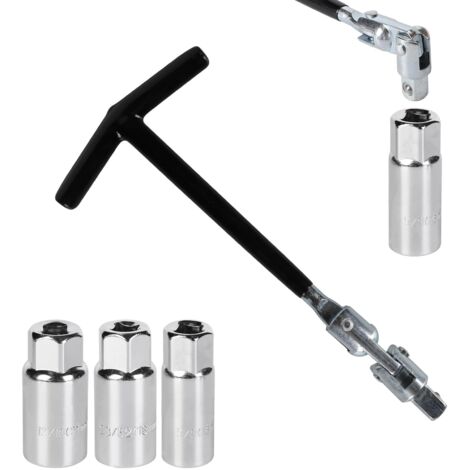 Llave para bujías, llaves para bujías de 16/18/21 mm, juego de llaves para bujías con mango en T, extractor de rodamientos, juego de herramientas para bujías de coches y motocicletas