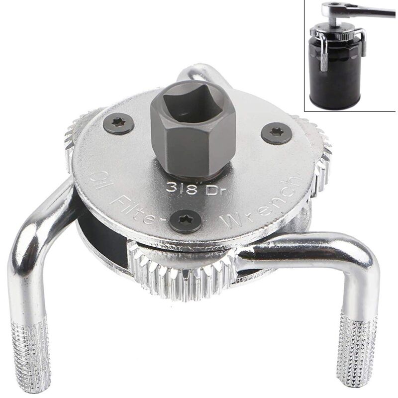 

LLAVE PARA FILTRO DE ACEITE 3 GARRAS 65 - 110 mm con adaptadores 3/8 y 1/2 -1150
